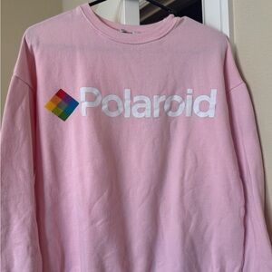 Polaroid Pink Sweater with Multicolor Logo